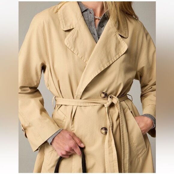 NWT J CREW Relaxed heritage trench coat in chino - Picture 3 of 8